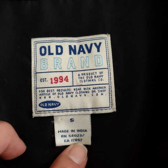 Old Navy Classic Black Wool Coat with Hood Sz. S - Picture 2 of 4